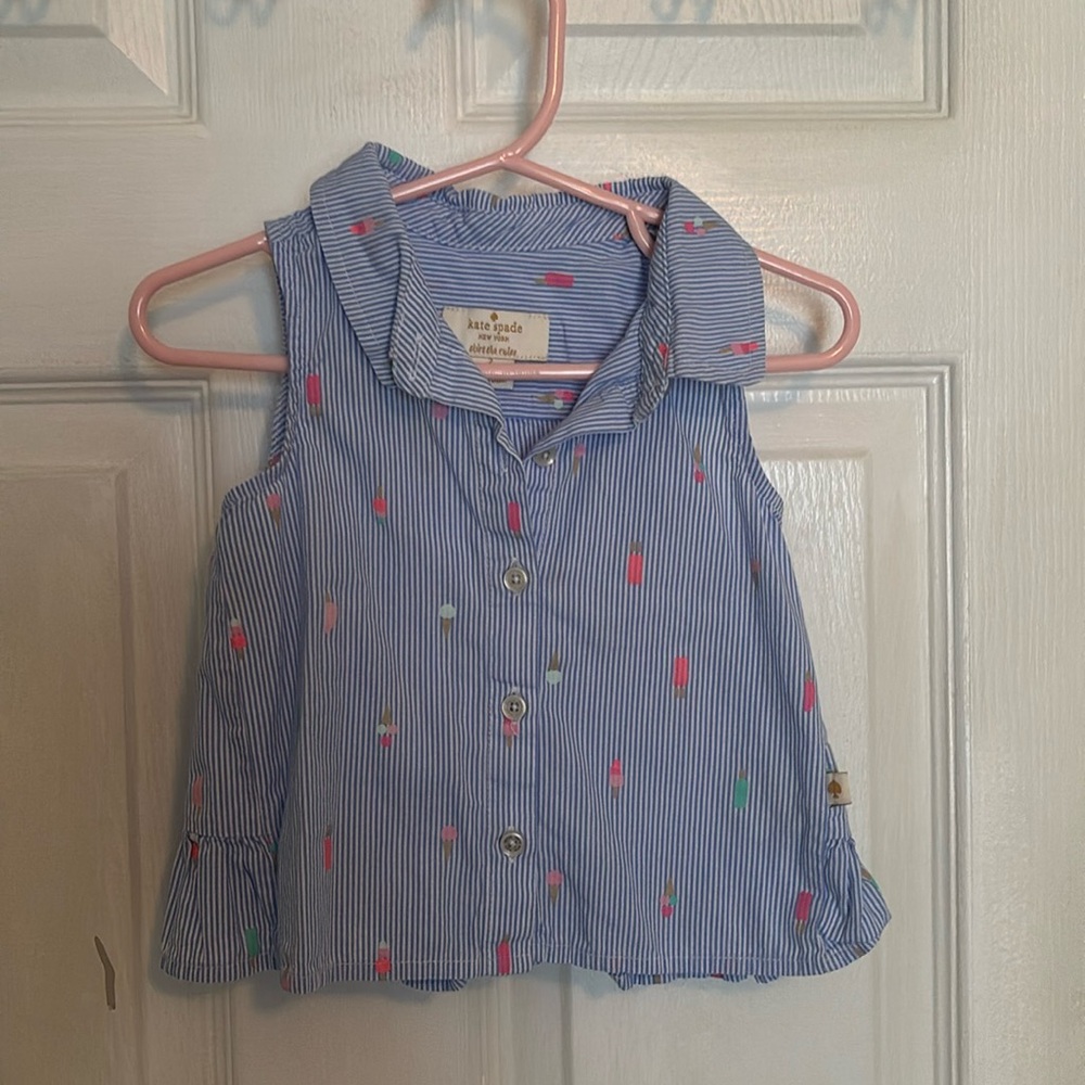 Kate spade sleeveless shirt. Size 2 with Ice cream. So cute for beach photos!